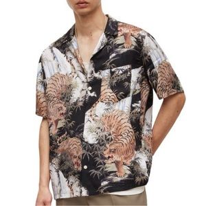 AllSaints Sumerian/Tiger Print Short Sleeve Viscose Shirt MSRP:$159